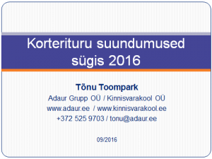 Korterituru suundumused sügis 2016