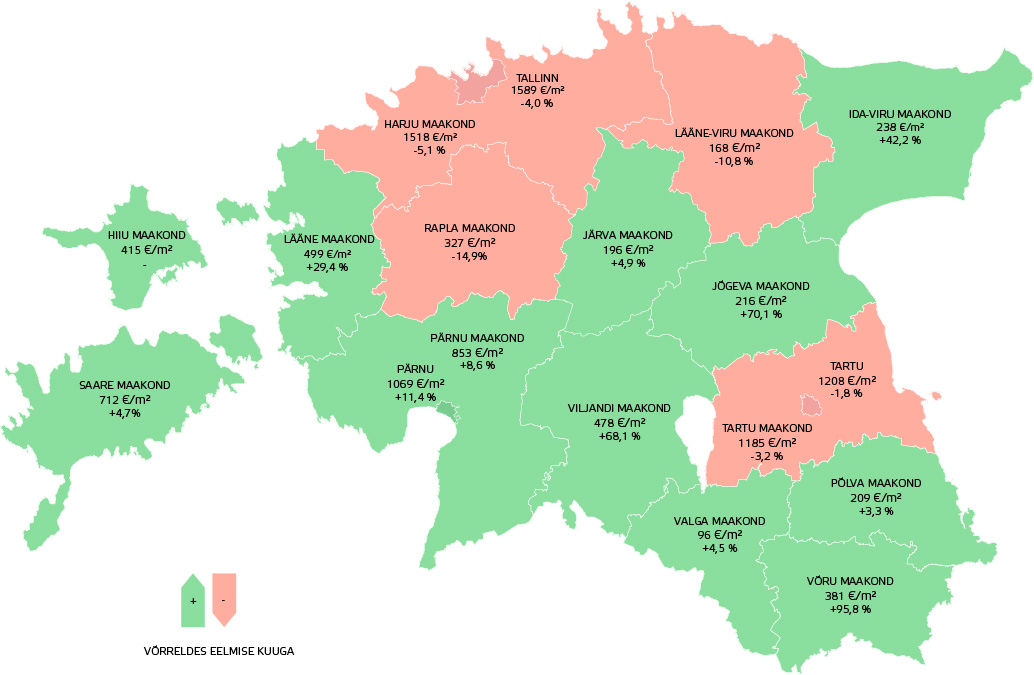 Kaart värvidega Veebruar