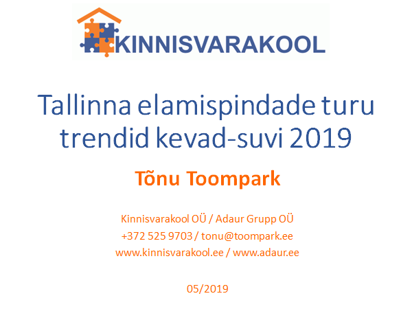 Tallinna elamispindade turu trendid kevad-suvi 2019