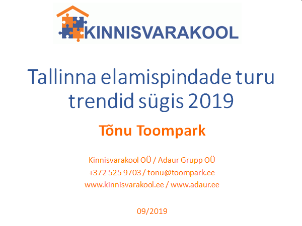 Tallinna elamispindade turu trendid sügis 2019