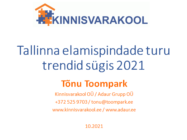 Tallinna elamispindade turu trendid sügis 2021