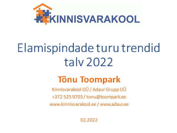 Elamispindade turu trendid talv 2022