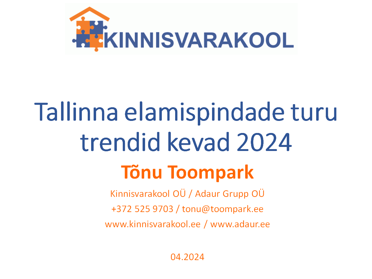 Tallinna elamispindade turu trendid kevad 2024