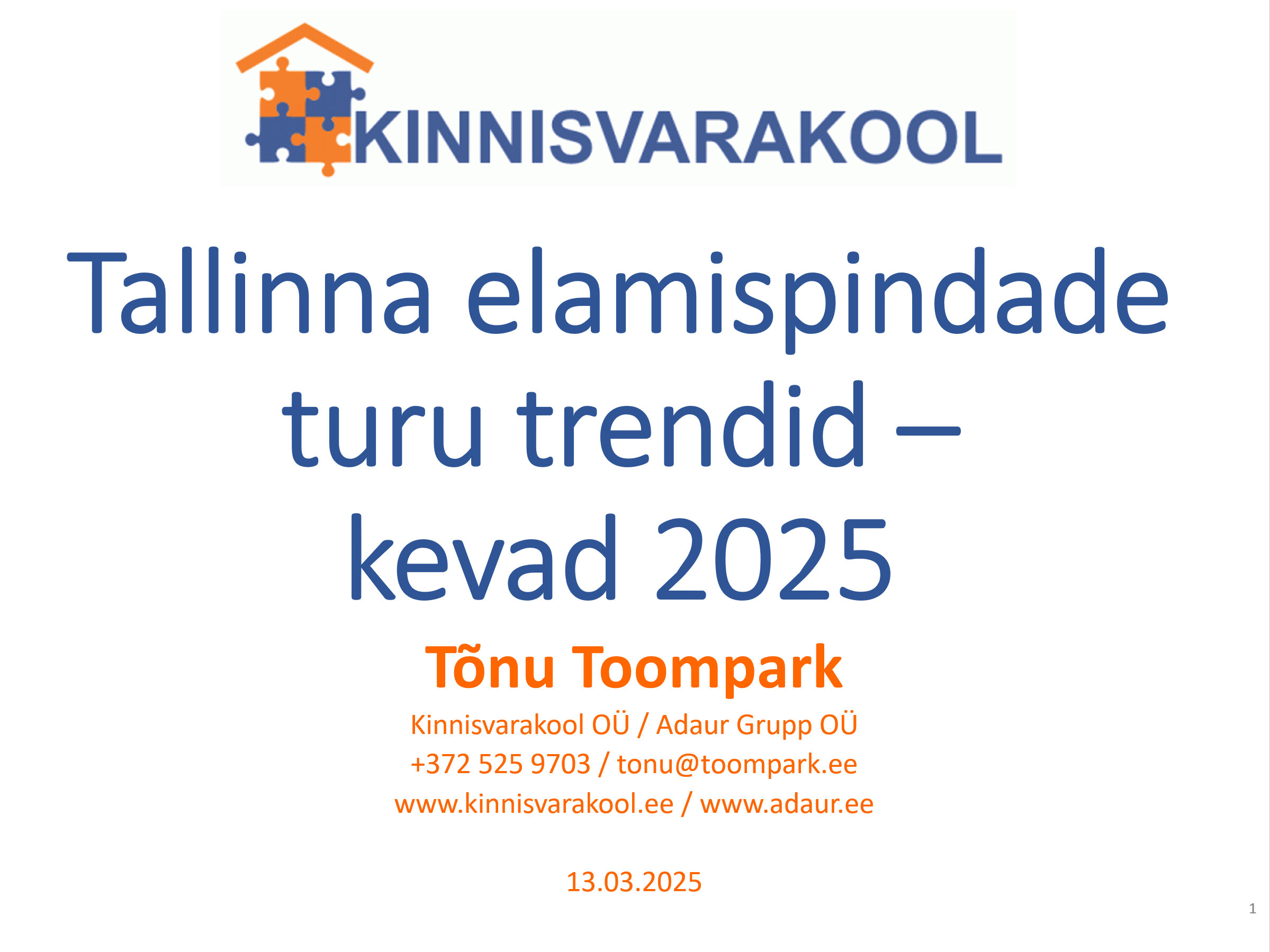 Tallinna elamispindade turu trendid – kevad 2025