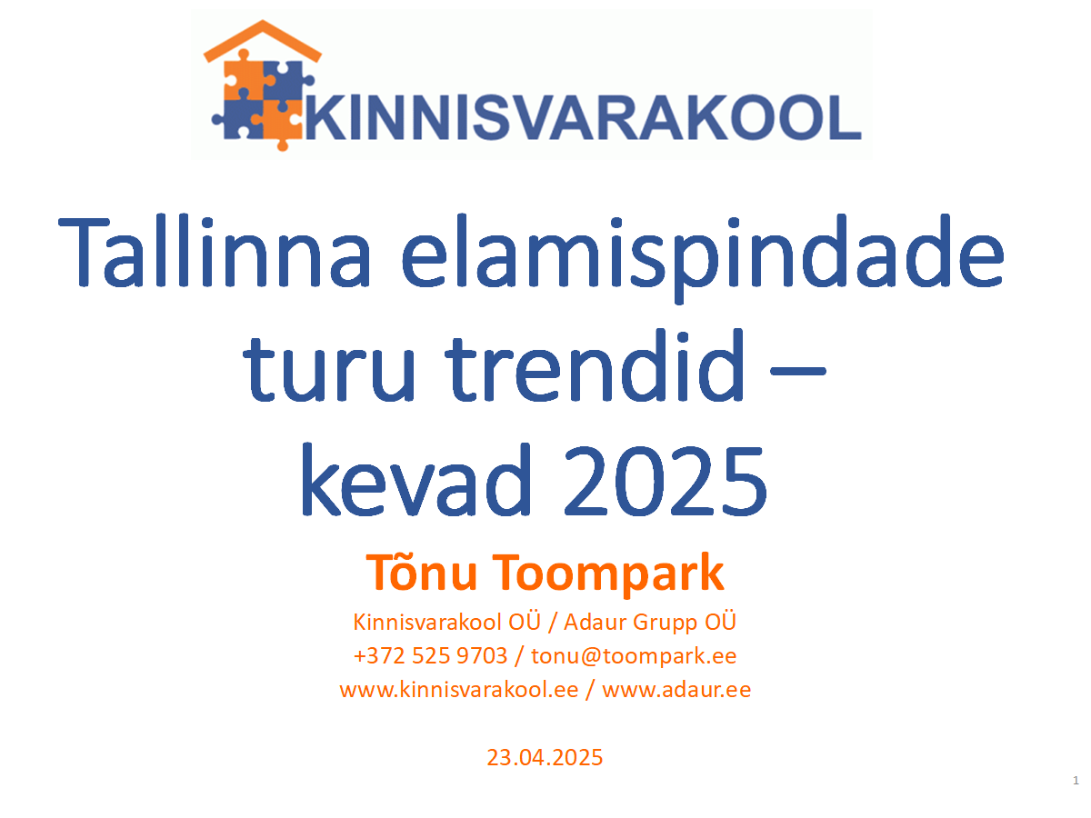 Tallinna elamispindade turu trendid–kevad 2025