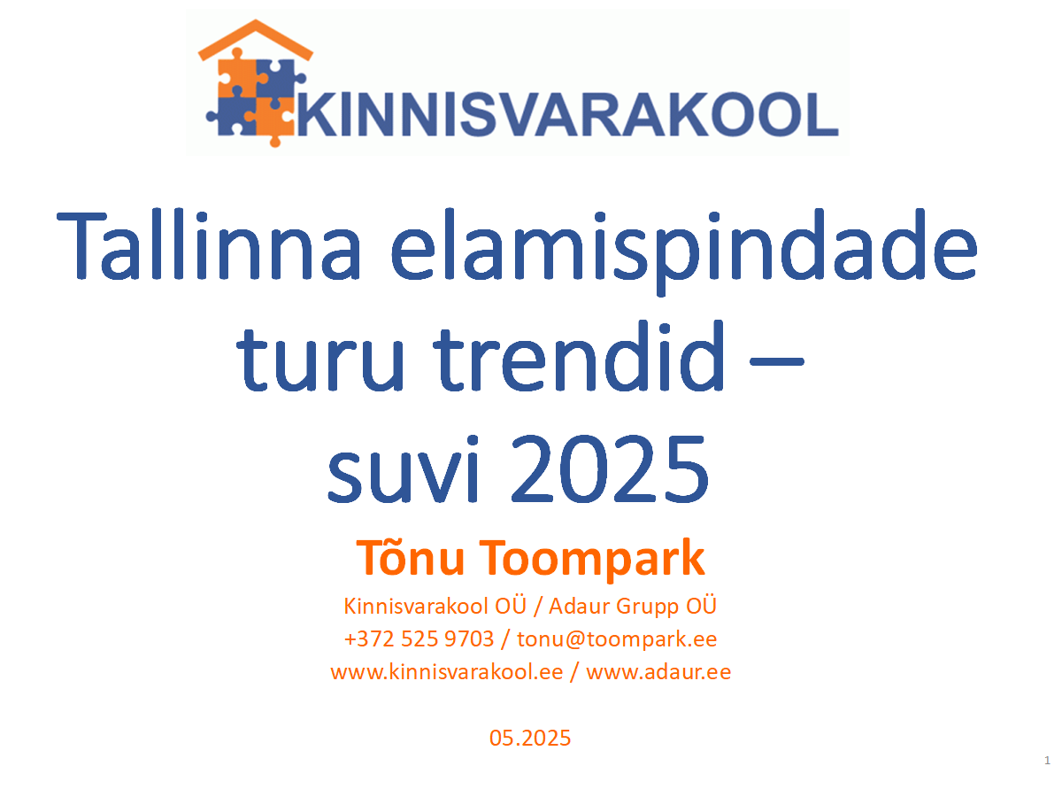 Tallinna elamispindade turu trendid – suvi 2025