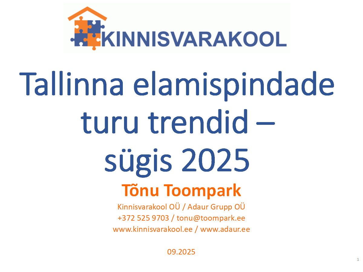 Tallinna elamispindade turu trendid – sügis 2025