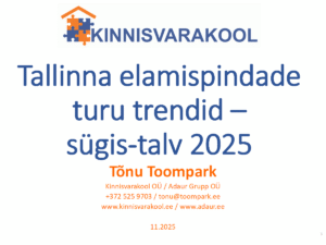 Tallinna elamispindade turu trendid – sügis-talv 2025