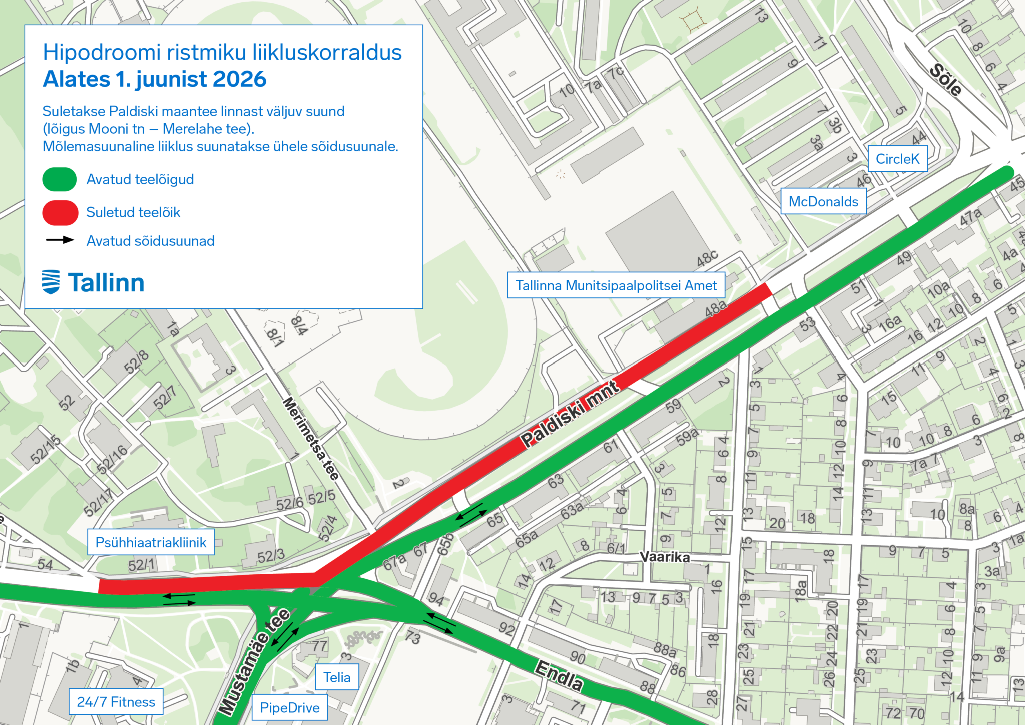 260423 Hipodroomi ristmiku ümberehitus algab 5. mail 2